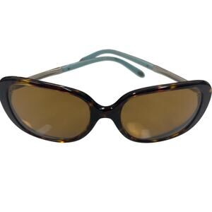Tiffany & Co Cat Eye Sunglasses Tortoise Blue Arms Italy